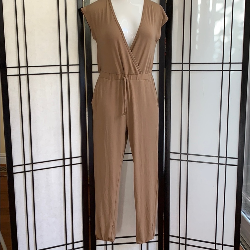 Buttery Mocha short sleeve jump suit